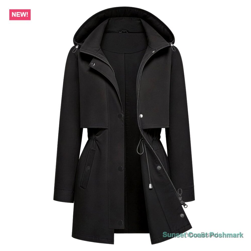 Waterproof Oxford Fabric Raincoat With Removable Hood For Outdoor Sports